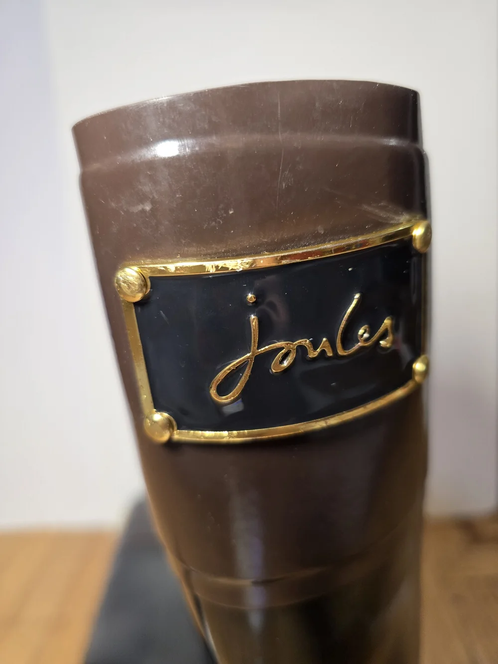 Joules Cottagecore Tall Rain Boots Black Brown Waterproof